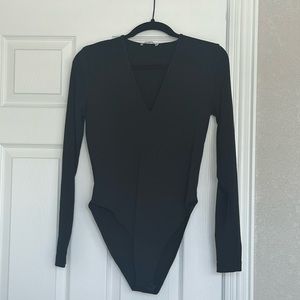 Zara Black V Neck Body Suit, Large
